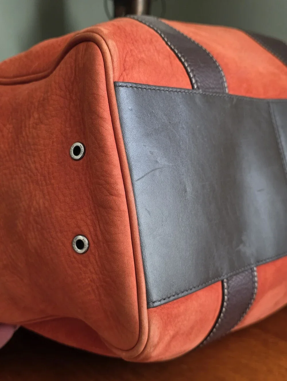 Coach Leatherware 5728 Vintage Orange Nubuck Leather Work Travel Tote Bag 2004